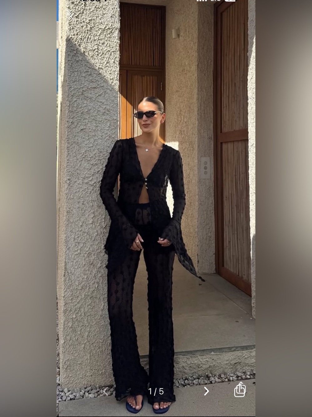 Dolce & Gabbana Black Sheer Wide-Leg Knit Pants